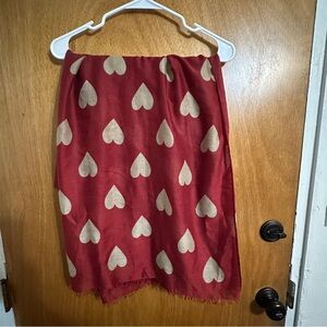 NWT Anthropologie Red Heart Viscose Scarf